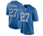 Detroit Lions #27 Justin Coleman Game Blue Alternate Football Jersey