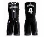 Detroit Pistons #4 Joe Dumars Authentic Black Basketball Suit Jersey - City Edition