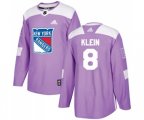 Adidas New York Rangers #8 Kevin Klein Authentic Purple Fights Cancer Practice NHL Jersey