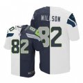 Seattle Seahawks #82 Luke Willson Elite Navy White Split Fashion NFL Jersey