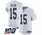 Oakland Raiders #15 J. Nelson White Vapor Untouchable Limited Player 100th Season Football Jersey