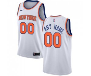 New York Knicks Customized Swingman White Basketball Jersey - Association Edition