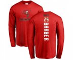 Tampa Bay Buccaneers #25 Peyton Barber Red Backer Long Sleeve T-Shirt