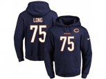 Chicago Bears #75 Kyle Long Navy Blue Name & Number Pullover NFL Hoodie