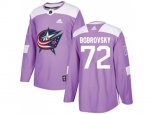 Columbus Blue Jackets #72 Sergei Bobrovsky Purple Authentic Fights Cancer Stitched NHL Jersey