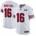 San Francisco 49ers 16 Joe Montana White Throwback Vapor Untouchable Limited Stitched 2024 Super Bowl LVIII Jersey