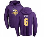 Minnesota Vikings #6 Matt Wile Purple Name & Number Logo Pullover Hoodie