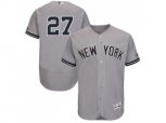 New York Yankees #27 Giancarlo Stanton Grey Flexbase Authentic Collection Stitched MLB Jersey