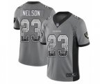 Oakland Raiders #23 Nick Nelson Limited Gray Rush Drift Fashion Football Jersey