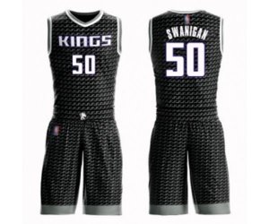 Sacramento Kings #50 Caleb Swanigan Swingman Black Basketball Suit Jersey Statement Edition