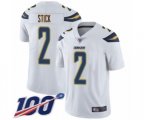 Los Angeles Chargers #2 Easton Stick White Vapor Untouchable Limited Player 100th Season Football Jersey