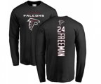 Atlanta Falcons #24 Devonta Freeman Black Backer Long Sleeve T-Shirt