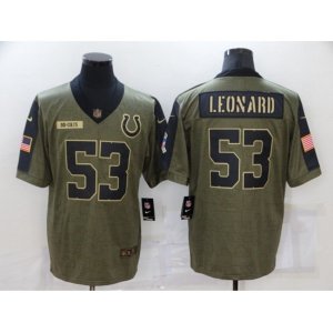 Indianapolis Colts #53 Darius Leonard Nike Olive 2021 Salute To Service Limited Player Jersey