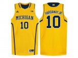 Michigan Wolverines Tim Hardaway Jr. #10 Basketball Authentic Jersey - Yellow