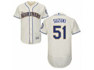 Seattle Mariners #51 Ichiro Suzuki Cream Flexbase Authentic Collection MLB Jersey