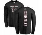 Atlanta Falcons #88 Tony Gonzalez Black Backer Long Sleeve T-Shirt