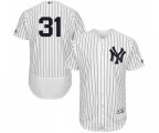 New York Yankees #31 Aaron Hicks White Navy Flexbase Authentic Collection MLB Jersey
