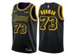 Los Angeles Lakers #73 Dennis Rodman Authentic Black City Edition NBA Jersey
