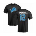 Detroit Lions #12 Danny Amendola Black Name & Number Logo T-Shirt