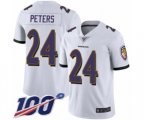 Baltimore Ravens #24 Marcus Peters White Vapor Untouchable Limited Player 100th Season Football Jersey