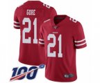 San Francisco 49ers #21 Frank Gore Red Team Color Vapor Untouchable Limited Player 100th Season Football Jersey
