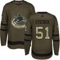 Vancouver Canucks #51 Troy Stecher Premier Green Salute to Service NHL Jersey