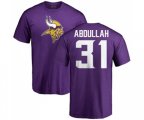 Minnesota Vikings #31 Ameer Abdullah Purple Name & Number Logo T-Shirt