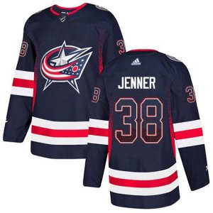 Columbus Blue Jackets #38 Boone Jenner Authentic Navy Blue Drift Fashion NHL Jersey