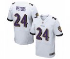Baltimore Ravens #24 Marcus Peters Elite White Football Jersey
