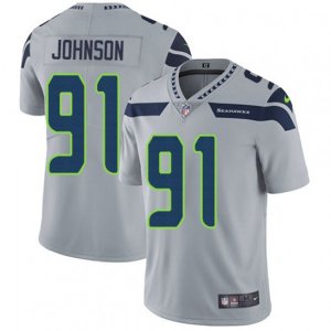 Seattle Seahawks #91 Tom Johnson Grey Alternate Vapor Untouchable Limited Player NFL Jersey