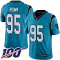 Carolina Panthers #95 Derrick Brown Blue Stitched NFL Limited Rush 100th Season Jersey