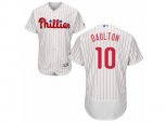 Philadelphia Phillies #10 Darren Daulton White Red Strip Flexbase Authentic Collection MLB Jersey