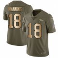 Denver Broncos #18 Peyton Manning Limited Olive Gold 2017 Salute to Service NFL Jersey