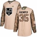 Los Angeles Kings #35 Darcy Kuemper Authentic Camo Veterans Day Practice NHL Jersey