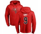 Tampa Bay Buccaneers #9 Matt Gay Red Name & Number Logo Pullover Hoodie