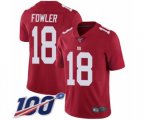 New York Giants #18 Bennie Fowler Red Limited Red Inverted Legend 100th Season Football Jersey