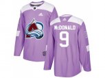 Colorado Avalanche #9 Lanny McDonald Purple Authentic Fights Cancer Stitched NHL Jersey