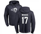 Los Angeles Rams #17 Robert Woods Navy Blue Name & Number Logo Pullover Hoodie
