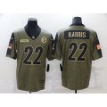 Pittsburgh Steelers #22 Najee Harris Nike Olive 2021 Salute To Service Limited Player Jersey