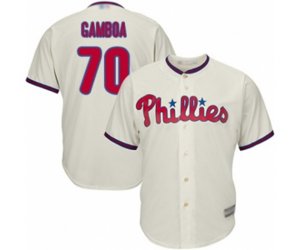 Philadelphia Phillies Arquimedes Gamboa Replica Cream Alternate Home Cool Base Baseball Player Jersey