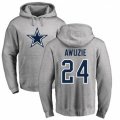 Dallas Cowboys #24 Chidobe Awuzie Ash Name & Number Logo Pullover Hoodie