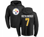 Pittsburgh Steelers #7 Ben Roethlisberger Black Name & Number Logo Pullover Hoodie