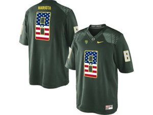 2016 US Flag Fashion Men\'s Oregon Duck Marcus Mariota #8 College Football Limited Jerseys - Green