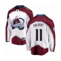 Colorado Avalanche #11 Matt Calvert Authentic White Away Fanatics Branded Breakaway NHL Jersey