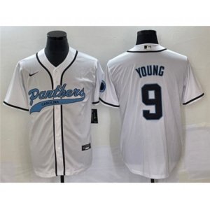 Carolina Panthers #9 Bryce Young White Cool Base Stitched Baseball Jersey