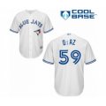 Toronto Blue Jays #59 Yennsy Diaz Authentic White Home Baseball Player Jersey