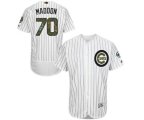 Majestic Chicago Cubs #70 Joe Maddon Authentic White 2016 Memorial Day Fashion Flex Base MLB Jersey