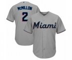 Miami Marlins Billy McMillon Replica Grey Road Cool Base Baseball Player Jersey
