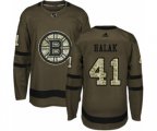 Adidas Boston Bruins #41 Jaroslav Halak Authentic Green Salute to Service NHL Jersey