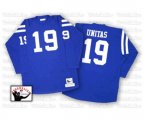 Indianapolis Colts #19 Johnny Unitas Blue Authentic Throwback Football Jersey